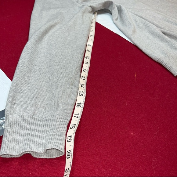 The North Face gray WOOL SWEATER slouchy long Crew Neck Knit Mens Ribbed neutral - Picture 8 of 15